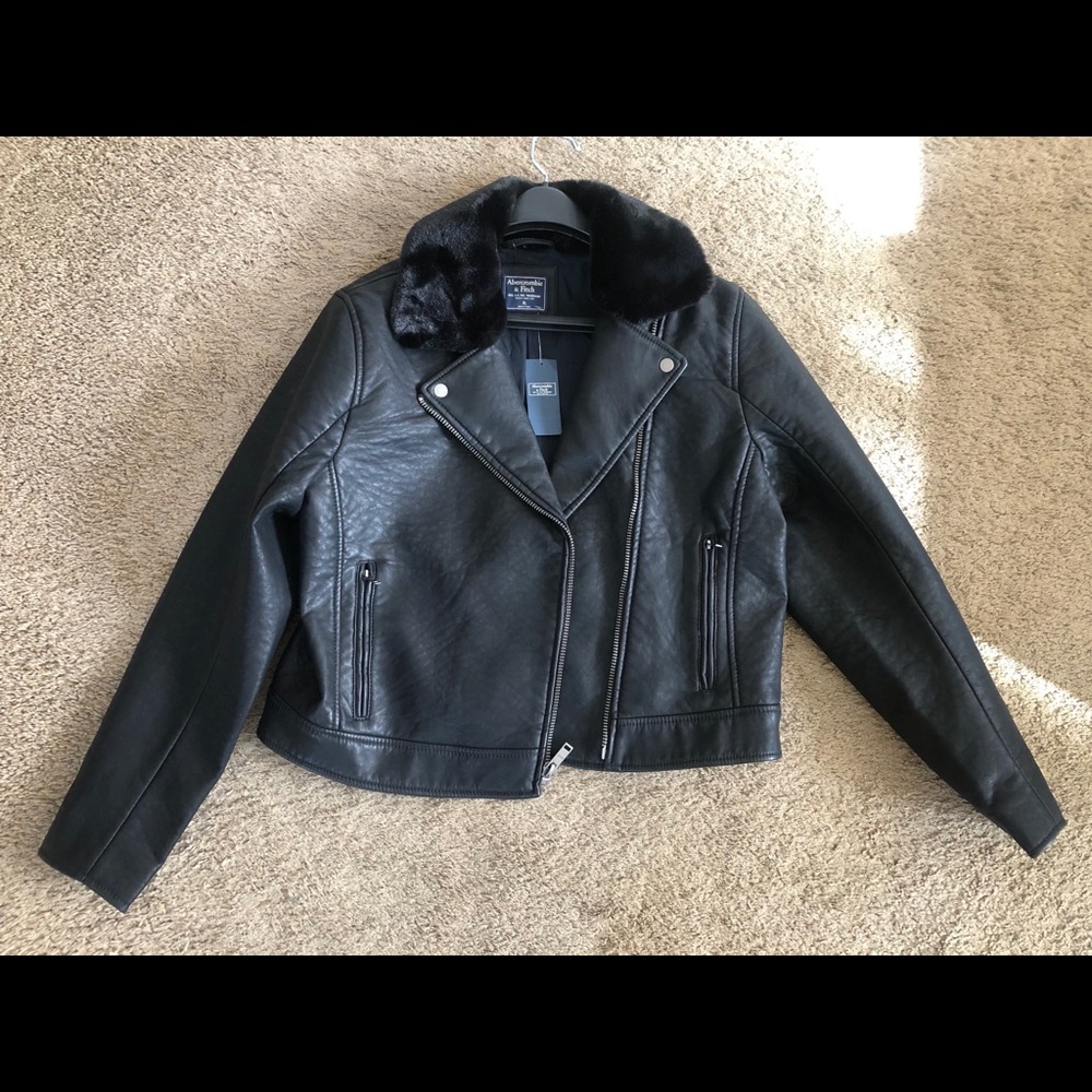 New with tags Abercrombie leather jacket xl